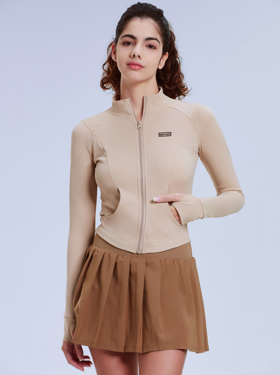 Pleated Skirt Tennis Sport Suit