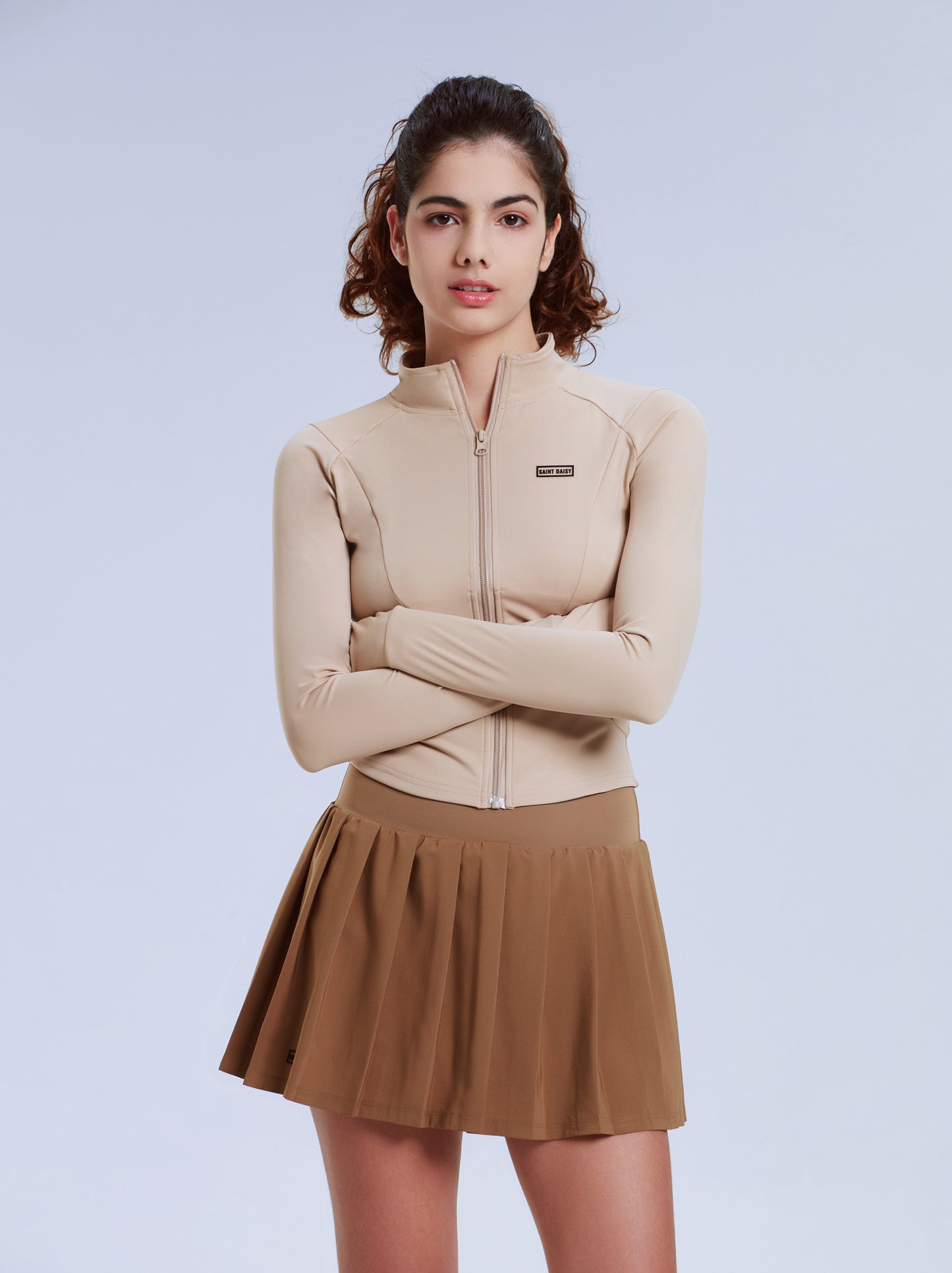 Pleated Skirt Tennis Sport Suit